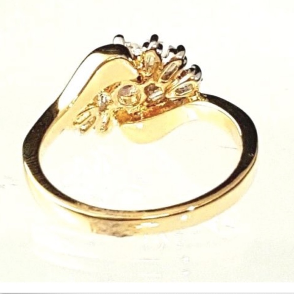 Gold Plated Cocktail  Ring CZ Sizes 5 8 11 12 - Picture 3 of 8